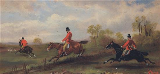 Rudolf Stone (19th century) Hunting scenes 4.75 x 10in.